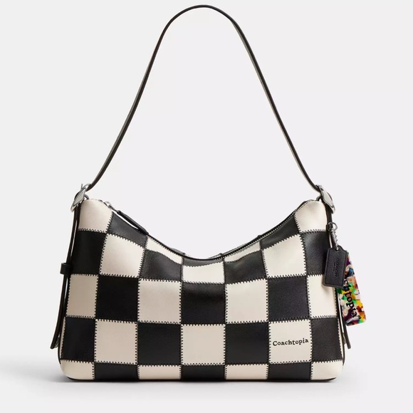 NWT Coachtopia Alter Ego Checkerboard Leather Bag white black - Picture 1 of 9